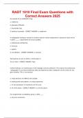 RADT 1010 Final Exam Questions with Correct Answers 2025