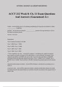 ACCT 212 Week 8&colon; Ch&period; 11 Exam Questions And Answers &lpar;Guaranteed A&plus;&rpar;