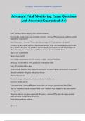 Advanced Fetal Monitoring Exam Questions And Answers &lpar;Guaranteed A&plus;&rpar;