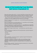 Advanced fetal monitoring Exam Questions And Answers &lpar;Guaranteed A&plus;&rpar;
