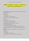 aPHR Certification&colon; Practice Test Questions And Answers &lpar;Guaranteed A&plus;&rpar;