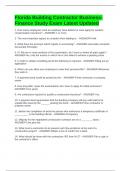 Florida Building Contractor Business-Finance Study Exam Latest Updated