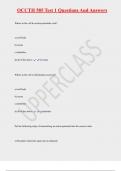 OCCTH 585 Test 1 Questions And Answers