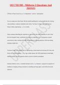 OCCTH 585 - Midterm 2 Questions And  Answers