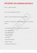 OCCTH 585 - Test 1 Questions And Answers