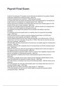 Payroll Final Exam Updated 2026&sol;2027 Questions with Expert-Verified Answers