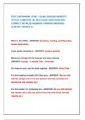 FDOT EARTHWORK LEVEL 1 EXAM 2024&sol;2025 NEWEST&excl;&excl;  ACTUAL COMPLETE 100 REAL EXAM QUESTIONS AND  CORRECT DETAILED ANSWERS &lpar;VERIFIED ANSWERS&rpar;  ALREADY GRADED A&plus;&period;