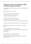 Mosquito License Test Questions With Verified Complete Solutions&period;