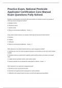 Practice Exam&comma; National Pesticide Applicator Certification Core Manual Exam Questions Fully Solved&period;