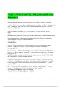 FS201 Final Exam NCSU Questions and Answers