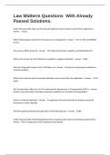 Law Midterm Questions  With Already Passed Solutions&period;
