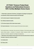 ATI TEAS 7 Science Pretest Exam  Questions and Rationalized Answers  100&percnt; Verified &lpar;Multiple Choice Exam&rpar; 