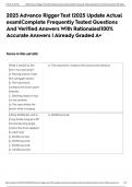 2025 Advance Rigger Test &vert;2025 Update Actual exam&vert;Complete Frequently Tested Questions And Verified Answers With Rationales&vert;100&percnt; Accurate Answers &vert; Already Graded A&plus;