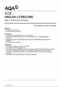 AQA JUNE 2024 PAPER 2 GCSE ENGLISH LITERATURE