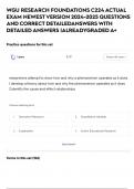WGU RESEARCH FOUNDATIONS C224 ACTUAL EXAM NEWEST VERSION 2024-2025 QUESTIONS AND CORRECT DETAILEDANSWERS WITH DETAILED ANSWERS &vert;ALREADYGRADED A&plus;