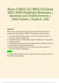 Exam 3&colon; MHA 710 &sol; MHA710 &lpar;Latest 2025 &sol; 2026&rpar; Healthcare Economics &vert; Questions and Verified Answers &vert; 100&percnt; Correct &vert; Grade A - LSU