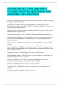 ADVANCED ALCOHOL AND DRUG COUNSELOR EXAM QUESTIONS AND ANSWERS 100&percnt; CORRECT