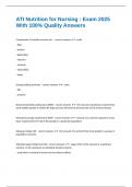ATI Nutrition for Nursing &colon; Exam 2025 With 100&percnt; Quality Answers