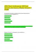 APEA Pharm Cardiovascular 2025 Exam  Questions And Answers &lpar;Retake&rpar; Semester A  Graded