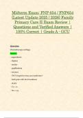 Midterm Exam&colon; FNP 654 &sol; FNP654 &lpar;Latest Update 2025 &sol; 2026&rpar; Family Primary Care II Exam Review &vert; Questions and Verified Answers &vert; 100&percnt; Correct &vert; Grade A - GCU