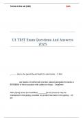 U1 TEST Exam Questions And Answers 2025