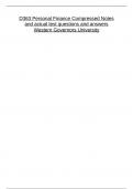 D363 Personal Finance Compressed Notes and actual test questions and answers Western Governors University