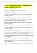 Critical thinking d265 wgu Questions & Answers 100&percnt; Correct&excl;