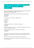 THE PROFESSIONAL SCRUM MASTER &lpar;PSM I&rpar; QUIZ WITH CORRECT SOLUTIONS