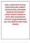 PSM 1 EXAM WITH ACTUAL  QUESTIONS AND CORRECT DETAILED WELL EXPLAINED ANSWERS 2024 NEWEST LATEST UPDATE GRADED A&plus; WITH 100&percnt; GUARANTEED SUCCESS AFTER DOWNLOAD &lpar;ALL YOU NEED TO PASS YOUR EXAMS&rpar;
