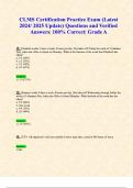CLMS Certification Practice Exam &lpar;Latest 2024- 2025 Update&rpar; Questions and Verified Answers
