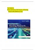 Test Bank for Burns and Groves The Practice of Nursing Research 9th Edition by Gray