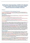 NURS 251 Pharmacology COMPLETE Module 1 with Problem Set on the last pages 2025 actual document Portage Learning