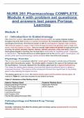 NURS 251 Pharmacology COMPLETE Module 4 with problem set questions and answers last pages Portage Learning