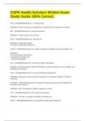 COPE Health Scholars Written Exam Study Guide 100&percnt; Correct&period;
