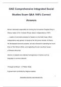 OAE Comprehensive Integrated Social  Studies Exam Q&A 100&percnt; Correct  Answers