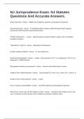NJ Jurisprudence Exam&colon; NJ Statutes Questions And Accurate Answers&period;