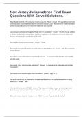 New Jersey Jurisprudence Final Exam Questions With Solved Solutions&period;