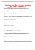 State Insurance Exam Colorado Questions with Correct Answers 2025