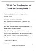 REC 2100 Final Exam Questions and  Answers 100&percnt; Solved &vert; Graded A&plus;
