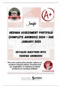 HED4814 PORTFOLIO &lpar;ANSWERS&rpar; 2024 - DISTINCTION GUARANTEED