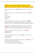 HubSpot Inbound Marketing Certification Exam  Questions and Answers 2025 &vert; 100&percnt; Verified Answers
