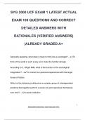 SYG 2000 UCF EXAM 1 LATEST ACTUAL  EXAM 100 QUESTIONS AND CORRECT  DETAILED ANSWERS WITH  RATIONALES &lpar;VERIFIED ANSWERS&rpar;  &vert;ALREADY GRADED A&plus;