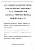 SYG 2000 UCF EXAM 2 LATEST ACTUAL  EXAM 100 QUESTIONS AND CORRECT  DETAILED ANSWERS WITH  RATIONALES &lpar;VERIFIED ANSWERS&rpar; &vert; ALREADY GRADED A&plus;
