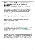 Clinical Social Work Licensure Exam Practice Questions With Complete Solution