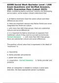 ASWB Social Work Bachelor Level LSW Exam Questions and Verified Answers&comma; 100- Guarantee Pass