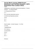 Social Work License &lpar;MSW Exam&rpar; Questions and Verified Answers&comma; 100- Guarantee Pass &lpar;Latest