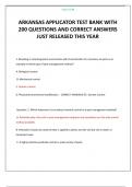 ARKANSAS APPLICATOR TEST BANK WITH 200 QUESTIONS AND CORRECT ANSWERS JUST RELEASED THIS YEAR