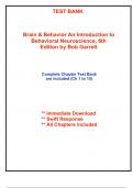 Test Bank for Brain & Behavior An Introduction to Behavioral Neuroscience&comma; 6th Edition by Garrett &lpar;All Chapters included&rpar;