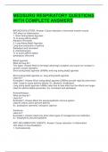 MEDSURG RESPIRATORY QUESTIONS WITH COMPLETE ANSWERS 