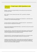 Diabetes - Final Exam 2025 Questions and Answers 